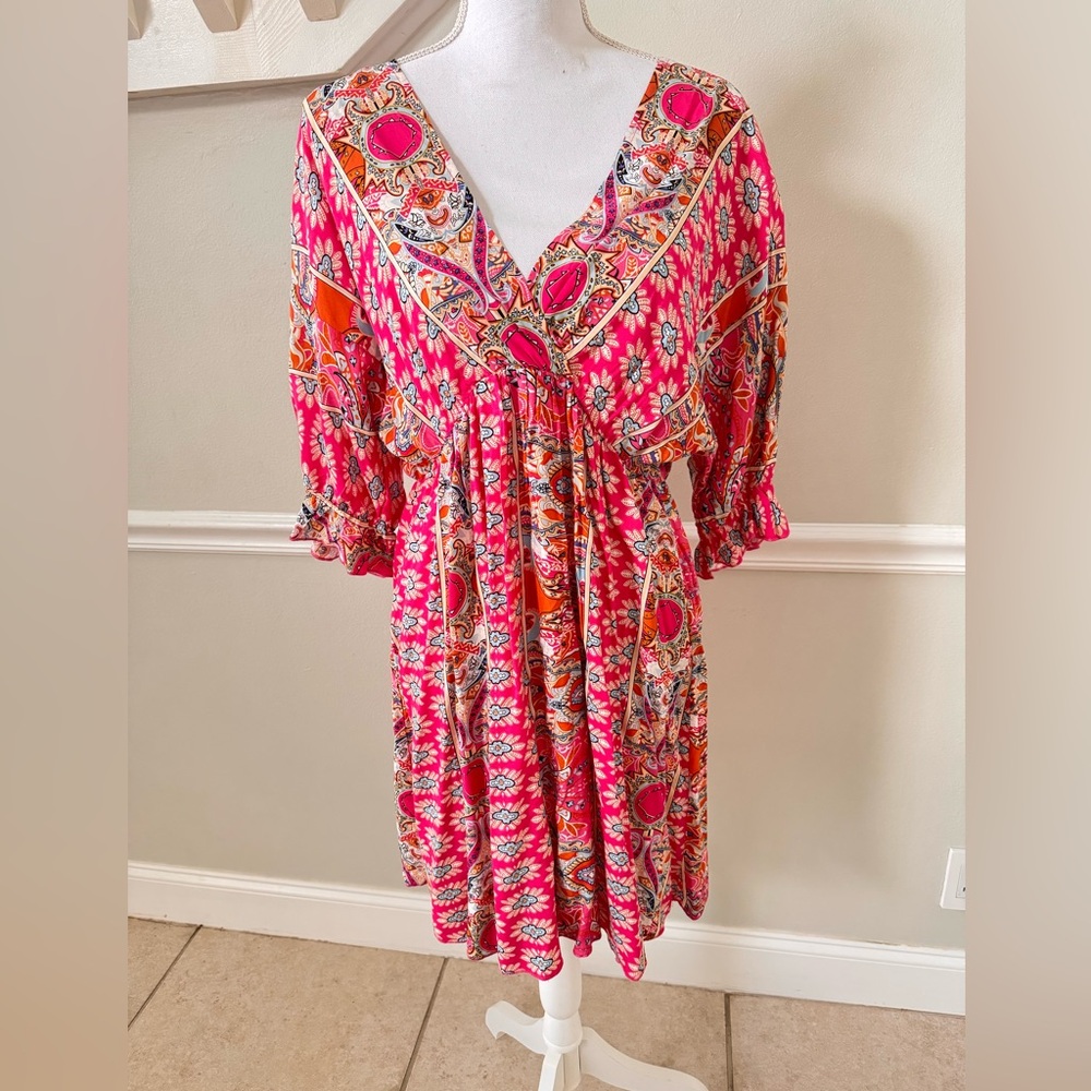 Vibrant Pink Paisley Dress